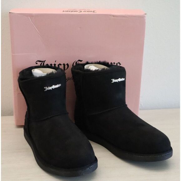 Juicy Couture B3262SW Women’s Sz 9 Black Kave Faux Fur Lining Winter Boots - Picture 1 of 9
